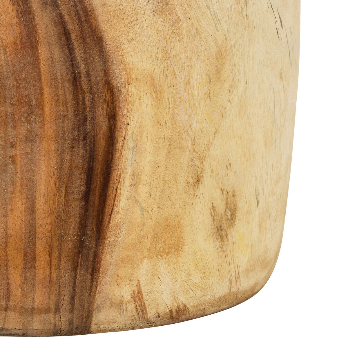 Newcomb Organic Wood Drum Ottoman
