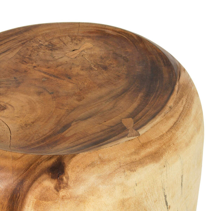 Newcomb Organic Wood Drum Ottoman