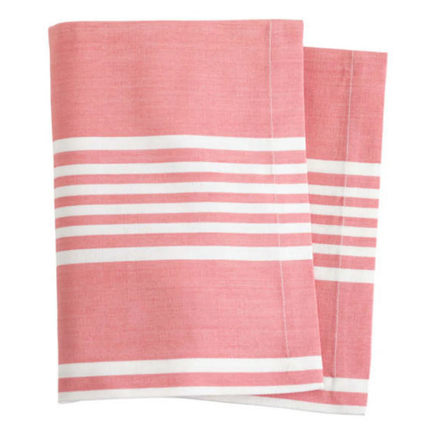 Bistro Stripe Napkins- Coral