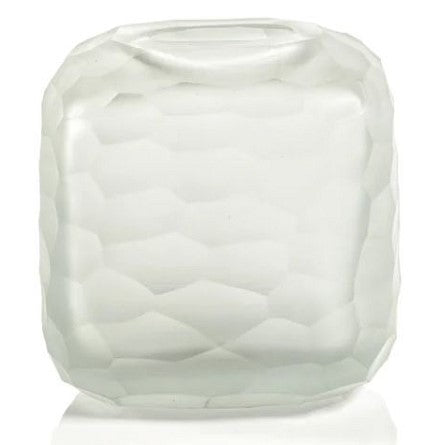 Hammered Frosted Glass Vase - S
