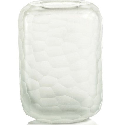 Hammered Frosted Glass Vase - L