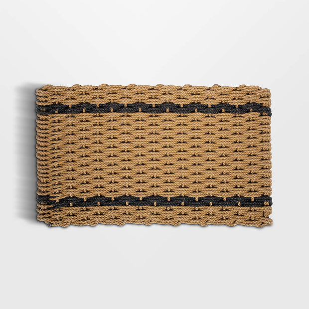 Wheat with Two Charcoal Stripes Doormat