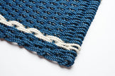 Navy Doormat with Two Pearl Stripes