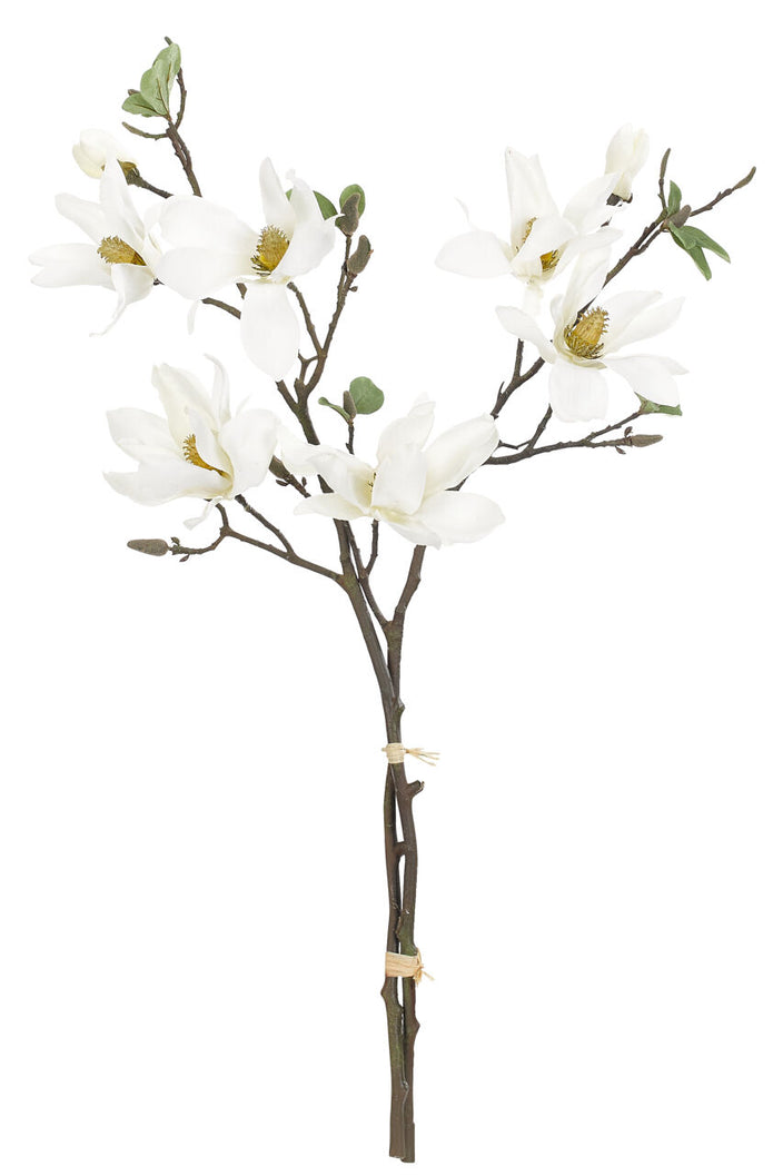 Real Touch Magnolia, White, Bouquet Faux Drop In Bouquet