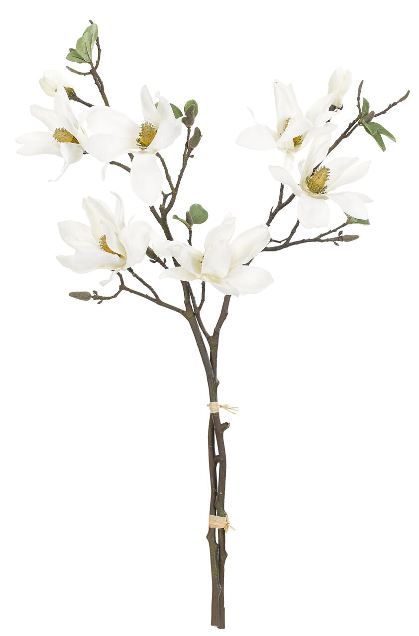 Real Touch Magnolia, White, Bouquet Faux Drop In Bouquet