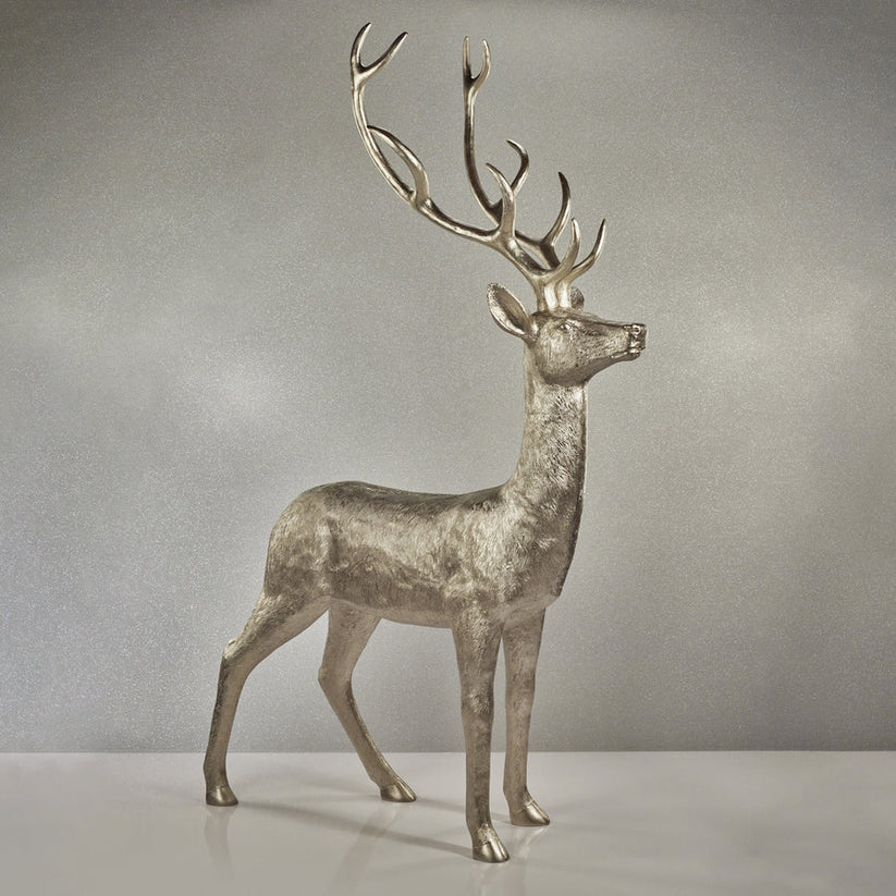 Large Silver Deer Looking Ahead