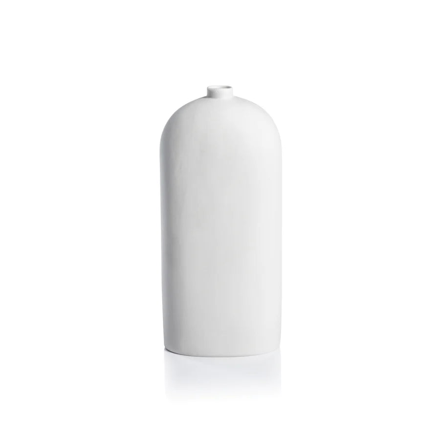 Lily All-White Ceramic Vase - Tall