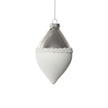 Silver and White Ball Glass Ornament