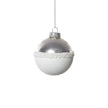 Silver and White Ball Glass Ornament