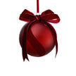 Burgundy Red Velvet Bow Glass Ornament