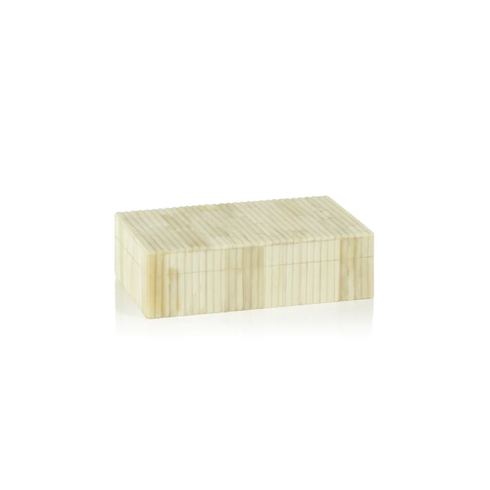 St. Ives Ribbed Bone Inlaid Box - Natural