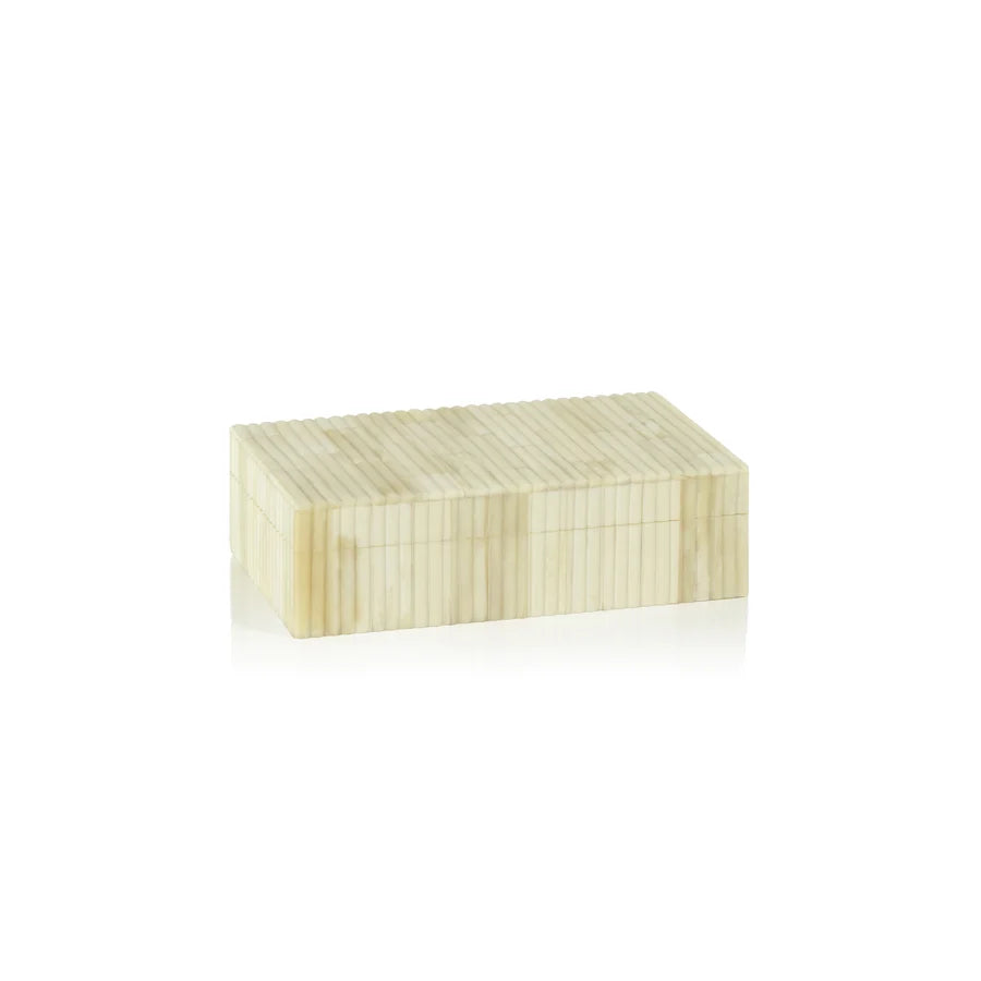 St. Ives Ribbed Bone Inlaid Box - Natural