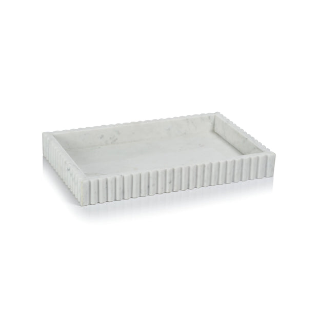 Camogli Scalloped Marble Tray White