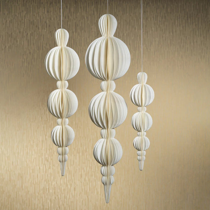 Wish Paper Deco Triple Ball Finial Pendant