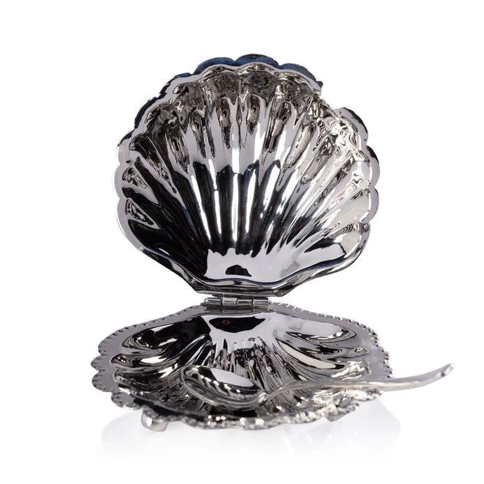 Cap Ferrat Fan Shell Lidded Bowl with Spoon