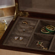 Linea Raffia with Leather Trim Jewelry Box