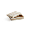 Antique White Bone Box with Chevron Pattern
