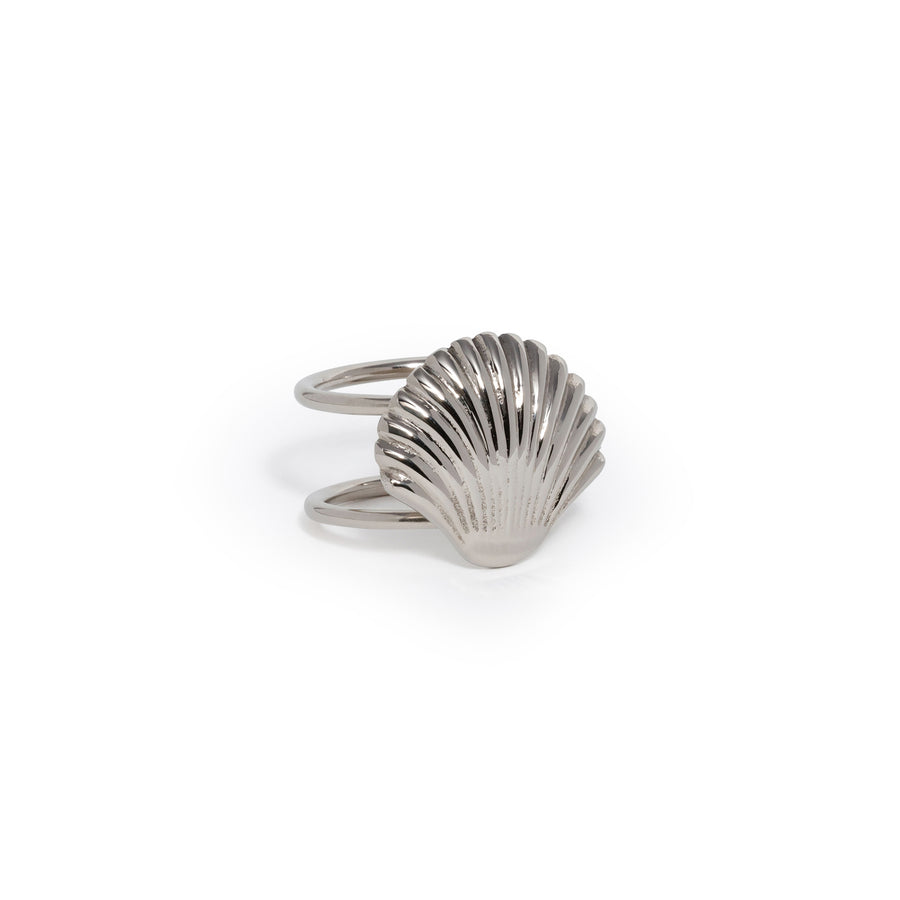 Cap Ferrat Fan Shell Napkin Ring - Nickel