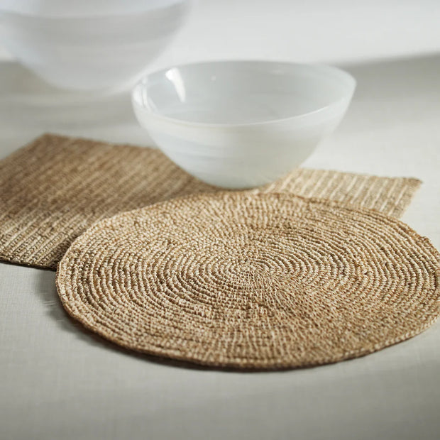 Crochet Palm Round Placemat S/4