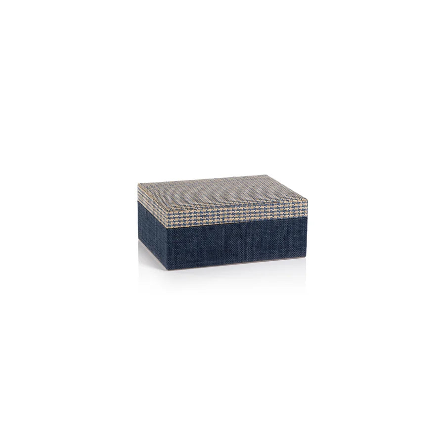 Houndstooth Raffia Box