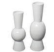 White Ceramic Abstract Fluted Vase - Small
