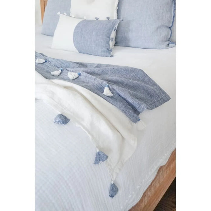 Blue Blanket w/Tassels
