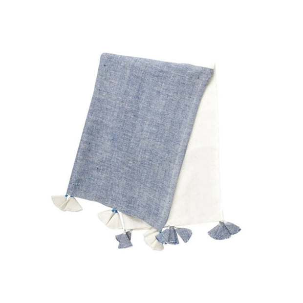 Blue Blanket with Tassels