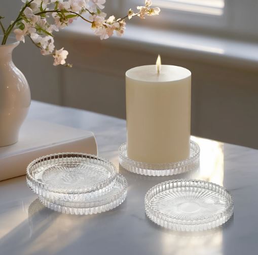 Anya Faceted Glass Coasters - Set/4