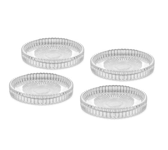 Anya Faceted Glass Coasters - Set/4