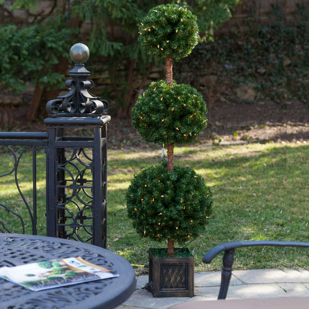 Potted Triple Ball Tree