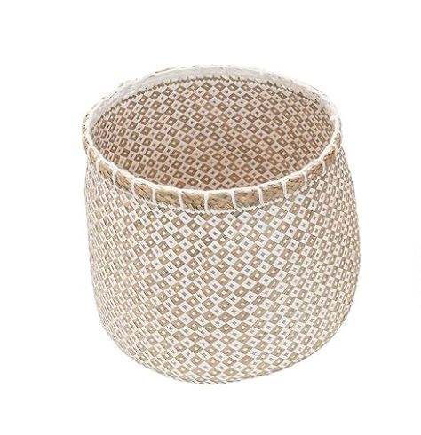 Handwoven Seagrass & Paper Basket - Large