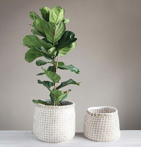 Handwoven Seagrass & Paper Basket - Large