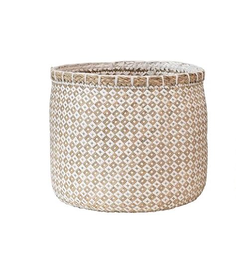 Handwoven Seagrass & Paper Basket - Large