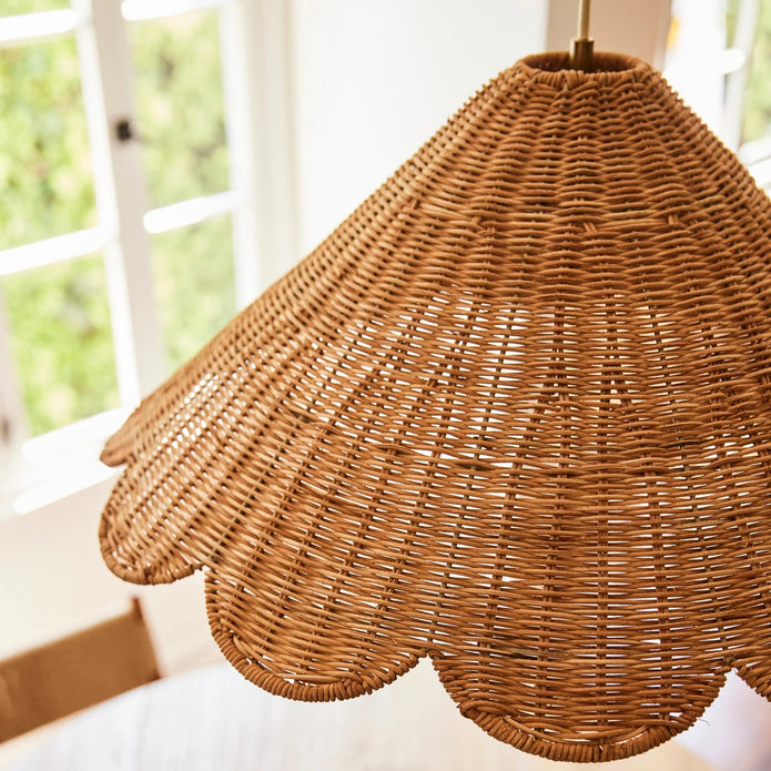 Maude Rattan Scallop Pendant