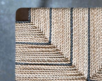 Mango Wood Rope Stripe Bench