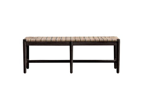 Mango Wood Rope Stripe Bench