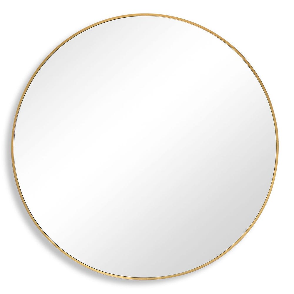 Round Brushed Gold Mirror 34