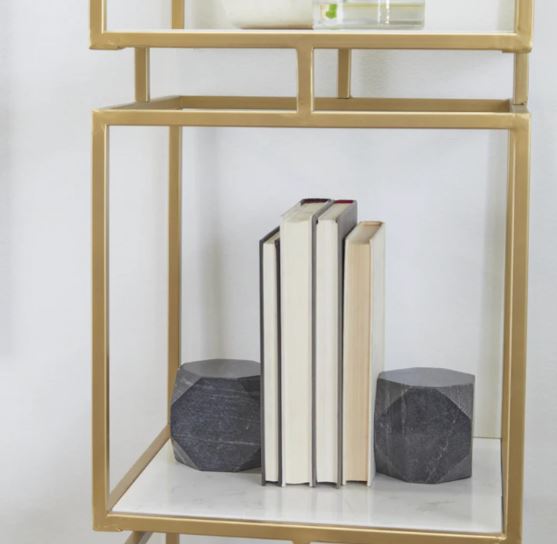 Black Geometric Block BookEnds