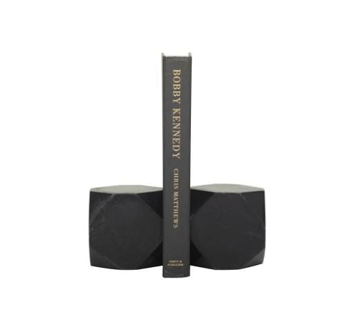 Black Geometric Block BookEnds