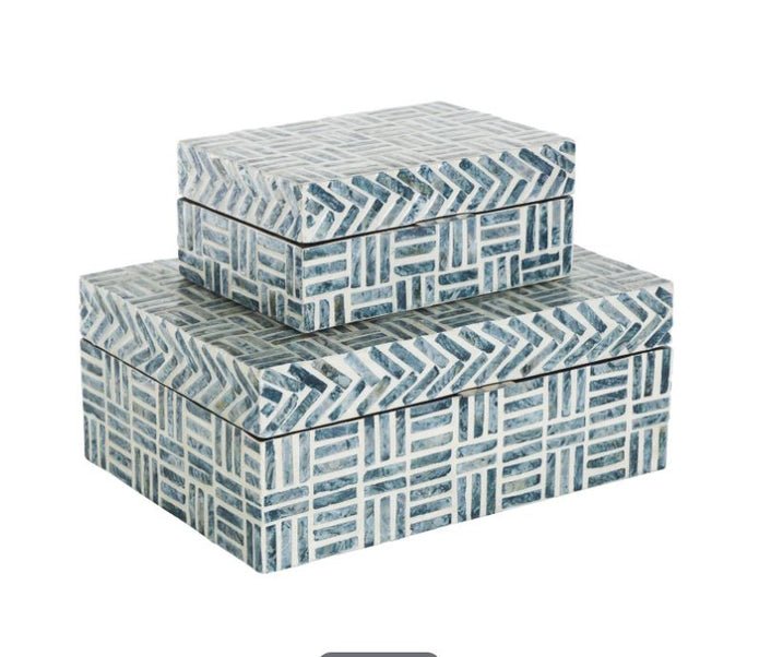Blue Mother of Pearl Handmade Box Lrg