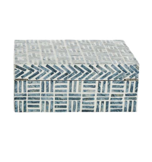 Blue Mother of Pearl Handmade Box Lrg