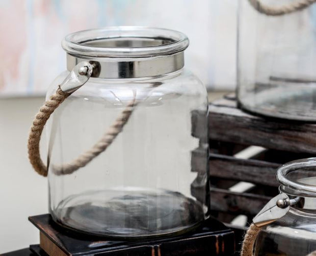 Candle Lantern w/ Rope Handle