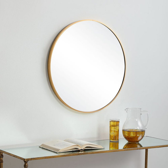 Round Brushed Gold Mirror 34