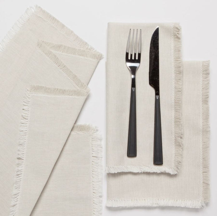 Dove Gray Chambray Napkins - Set of 4