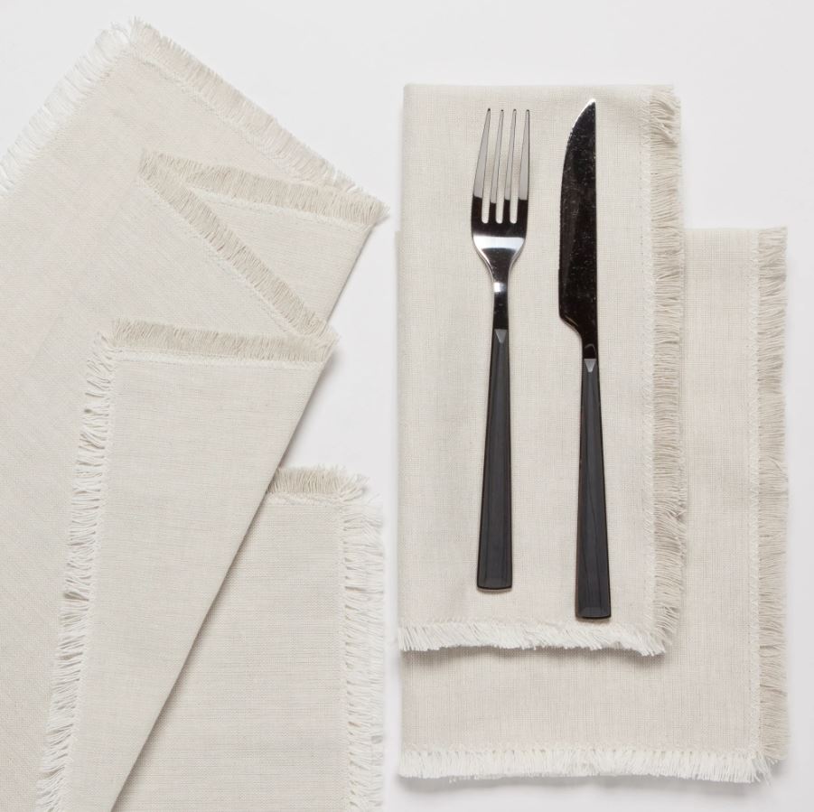 Dove Gray Chambray Napkins - Set of 4