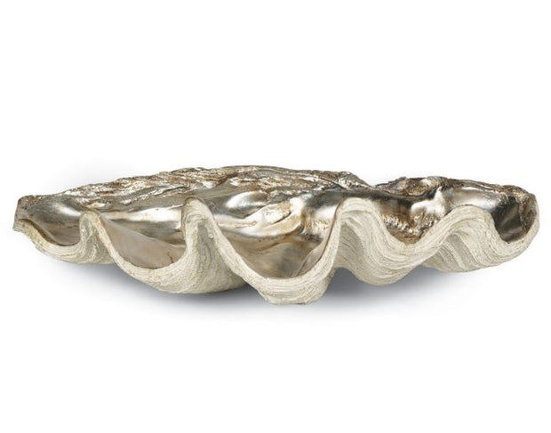 Clam Bowl Large (Ambered Silver Leaf)