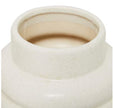 White Ceramic Vase with Stacked Ribbing
