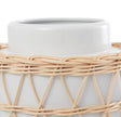 White Ceramic Linen Vase - Tall