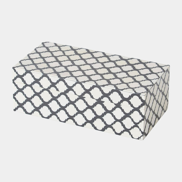 Moroccan Resin Black and White Box