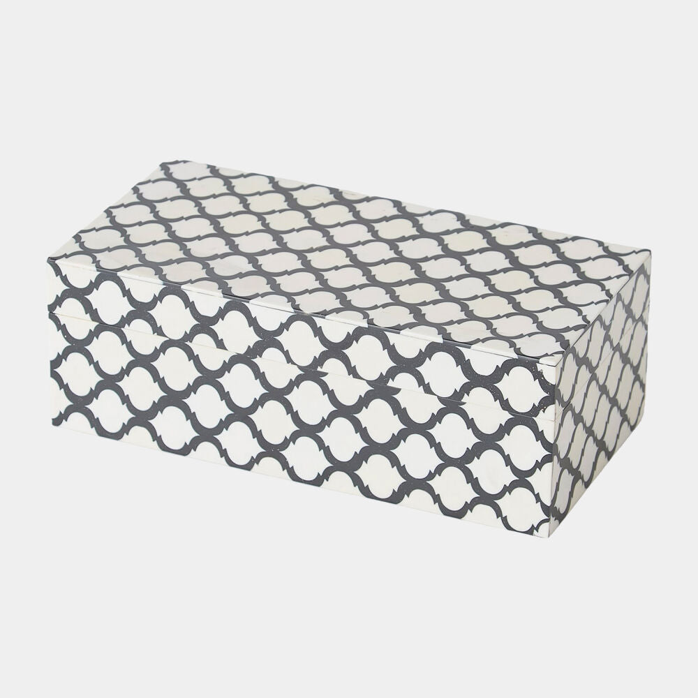 Moroccan Resin Black and White Box